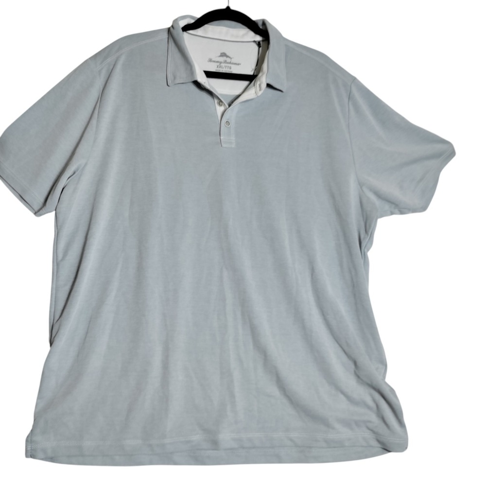 Tommy Bahama Men's Size XXL Light Gray Performance Short Sleeve Polo
